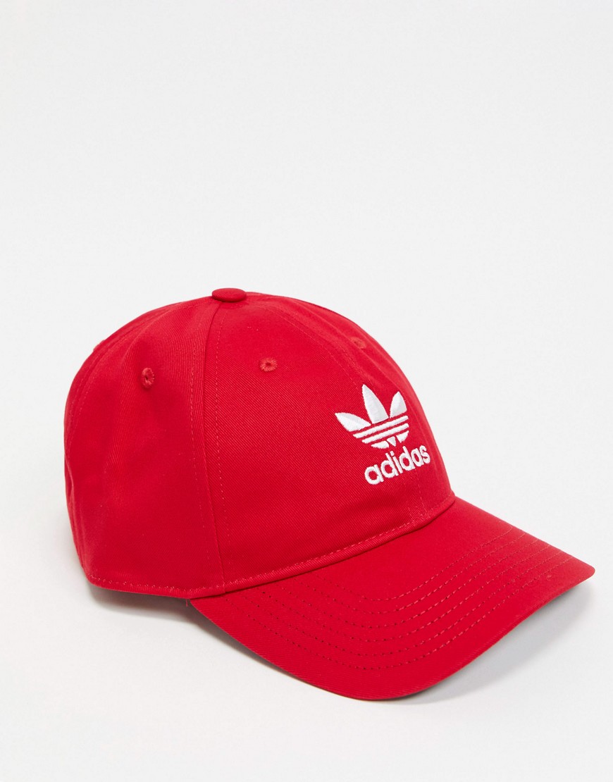 adidas Originals relaxed strap-back cap in red