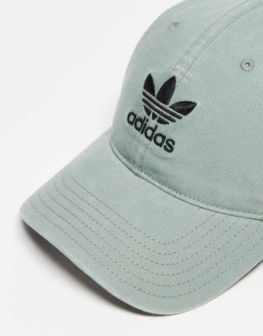 adidas Originals Relaxed Strapback cap in green ASOS