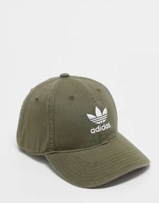 relaxed strapback cap in khaki-Green