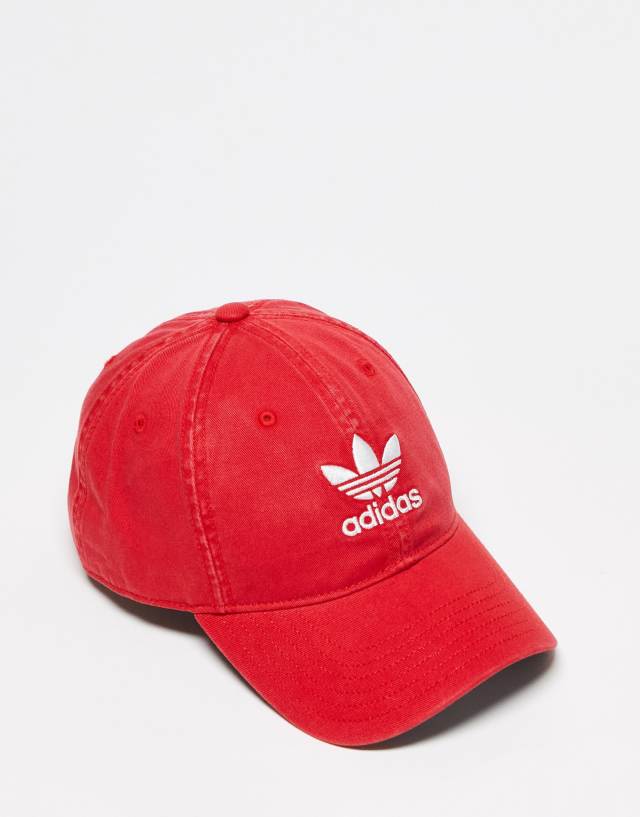 adidas Originals relaxed strapback cap in red