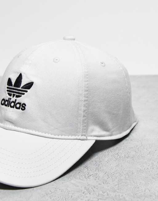 adidas Originals Relaxed Strapback cap in white, 4 of 4