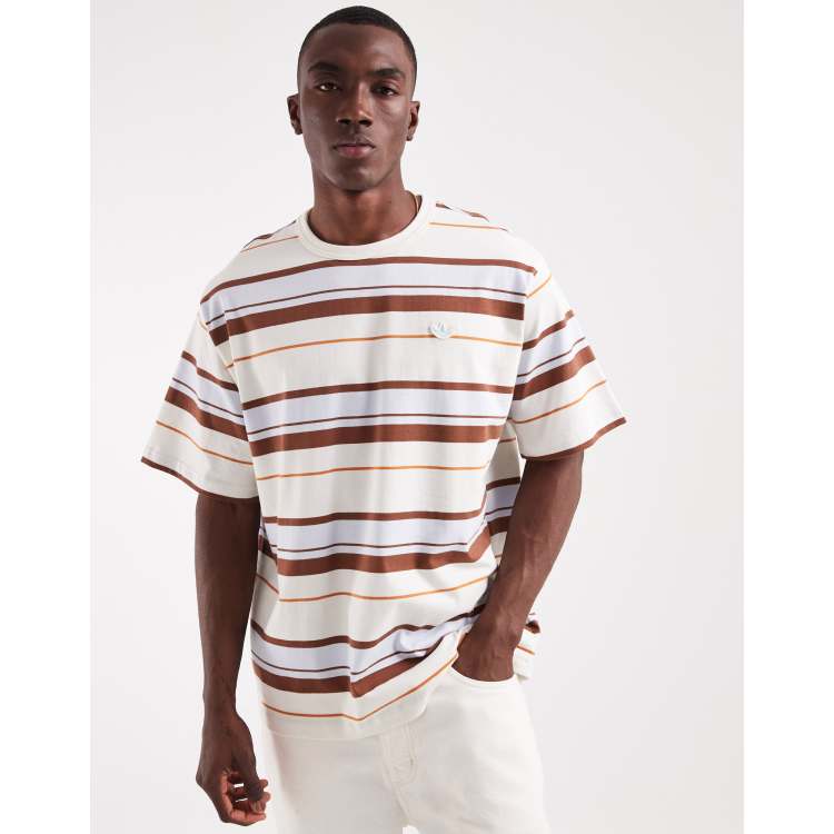 トップス STRIPED L/S T-SHIRT adidas Originals relaxed striped t-shirt in off white | ASOS