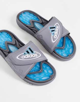 adidas Originals - Reptossage - Slider in Grau und Himmelblau