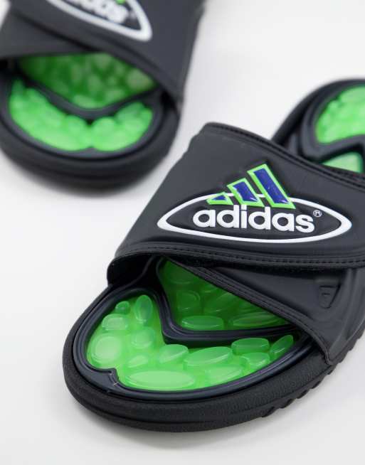 Green adidas cheap sliders