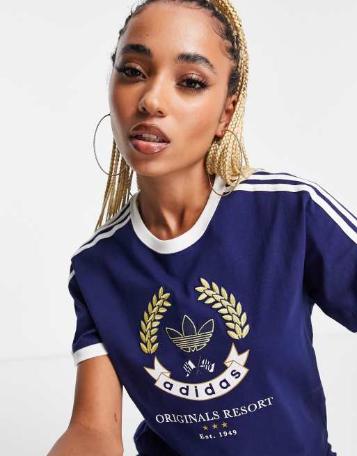 adidas Originals – Resort – Granatowy T-shirt