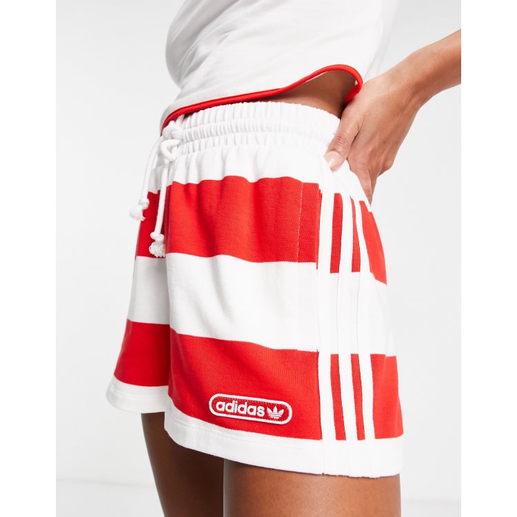 Pantaloncini adidas bianchi con strisce rosse cheap