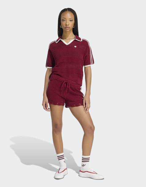 adidas Originals - Resort - Pantalones cortos burdeos universitario para mujer - view 1