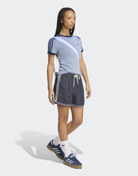 adidas Originals - Resort - Short décontracté effet denim - Indigo - view 1