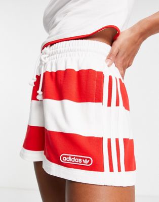 adidas Originals resort striped shorts in red and white