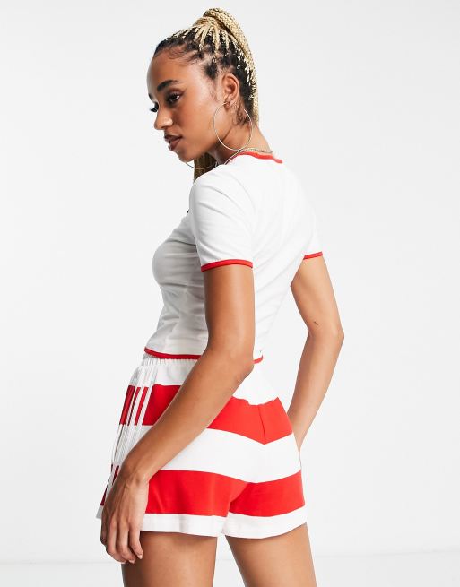 Red white 2024 striped shorts