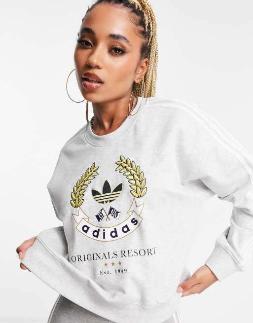 adidas Originals - Resort - Sweatshirt i grå