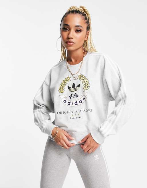 Vandre Blive Alternativt forslag adidas Originals resort sweatshirt in grey | ASOS