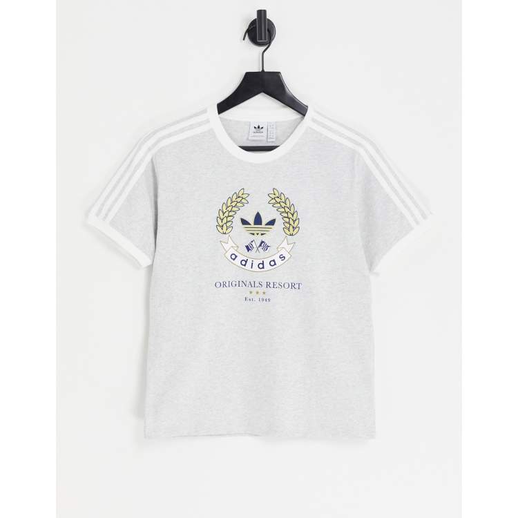 adidas Originals Resort T shirt in grijs ASOS