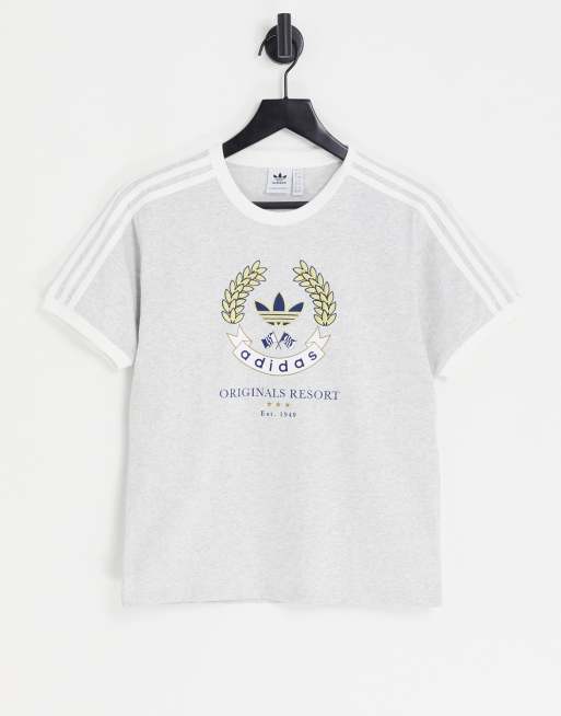 adidas Originals Resort T shirt in grijs ASOS