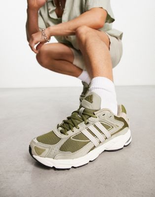adidas Originals Response CL trainers in green and beige - ASOS Price Checker