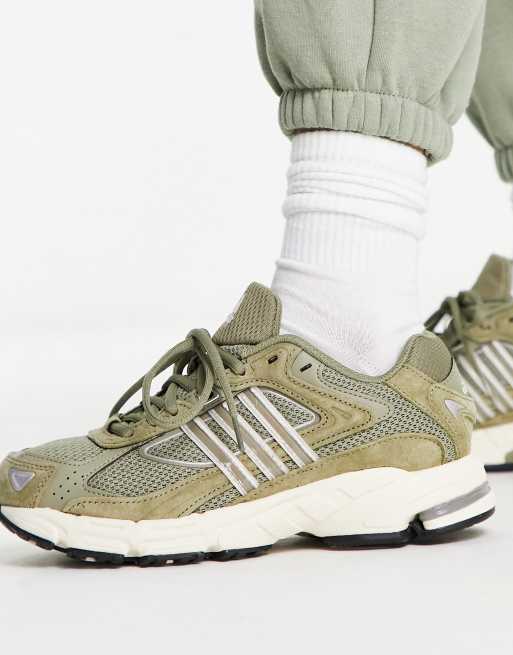 Tan and store olive green adidas