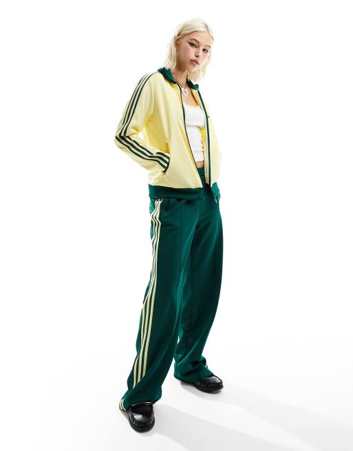 adidas Originals retro beckenbauer track jacket in green and yellow