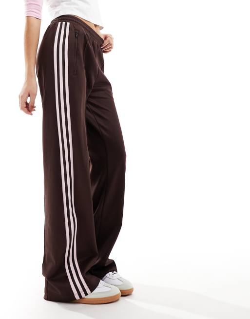 adidas Originals retro beckenbauer track pants in brown and pink