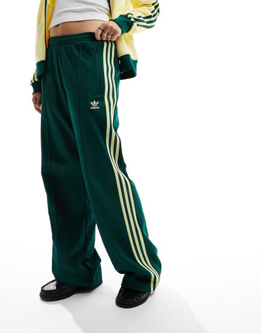 adidas Originals retro beckenbauer track pants in green and yellow