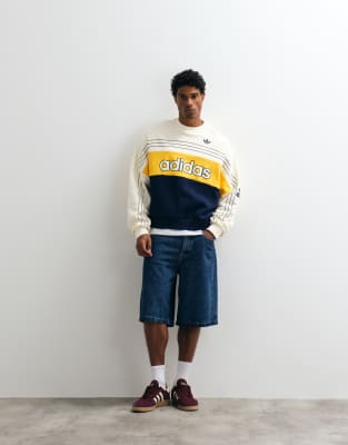 Adidas Originals Retro Logo Sweatshirt In Navy