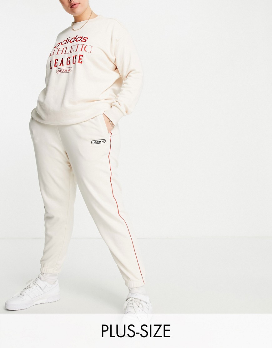 Adidas Originals 'retro Luxury' Plus Sweatpants In Off White