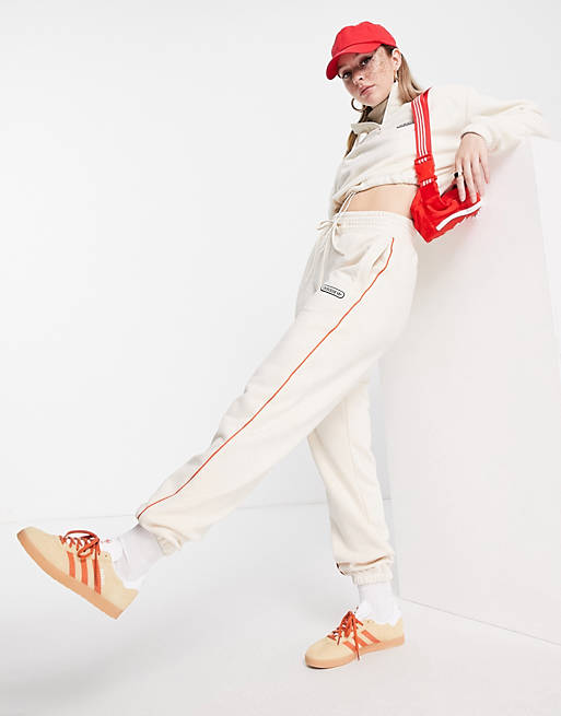 adidas Originals 'Retro Luxury' sweatpants in off white