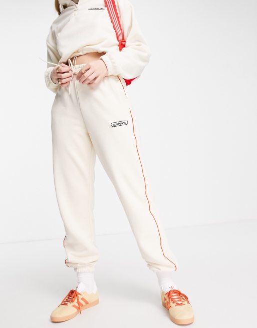 adidas Originals 'Retro Luxury' sweatpants in off white