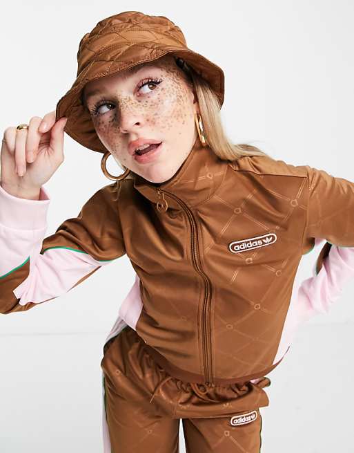 adidas Originals 'Retro Luxury' track jacket in brown and adidas Originals 'Retro Luxury' track jacket in brown and