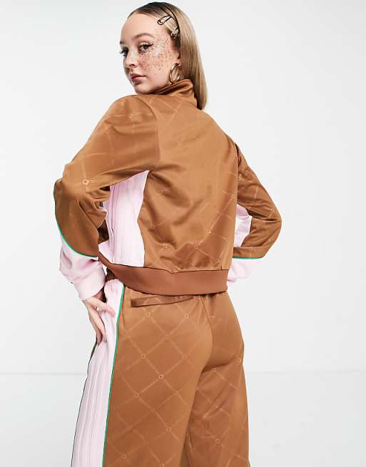 adidas Originals 'Retro Luxury' track jacket in brown and adidas Originals 'Retro Luxury' track jacket in brown and