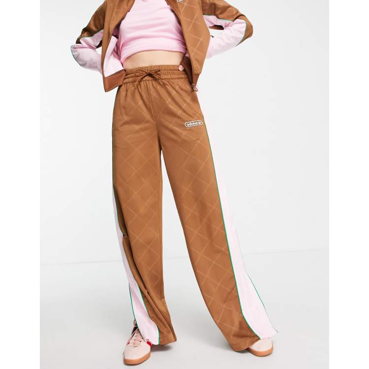 adidas Originals Retro Luxury track pants in brown with monogram