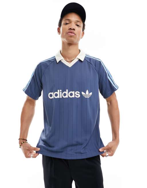 adidas Originals retro polo shirt in blue