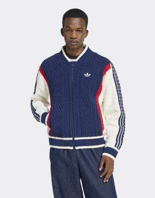 Originals - Retro Remix - Strickjacke in Night Indigo / Off White / Bet-Lila Lila S