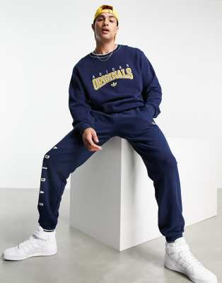 adidas Originals Retro Revival logo graphics sweatshirt in navy