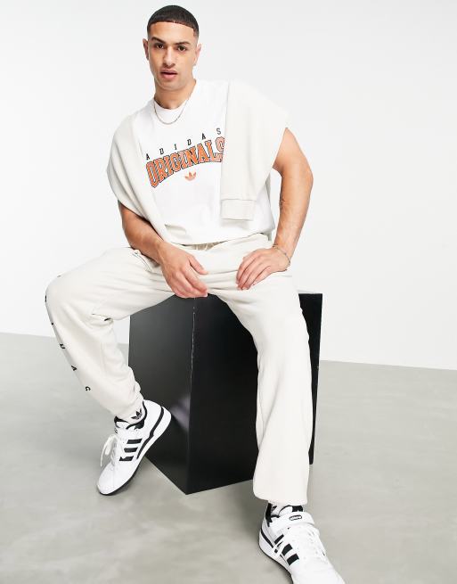 Adidas originals retro hot sale t shirt white