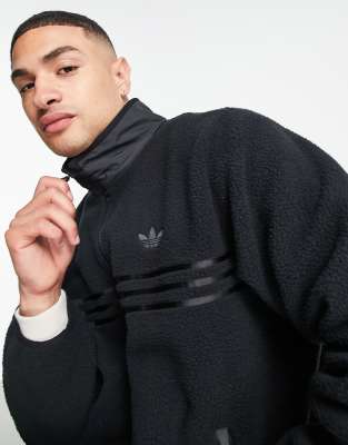 adidas Originals 'Retro Revival' zip through fleece in black - ASOS Price Checker