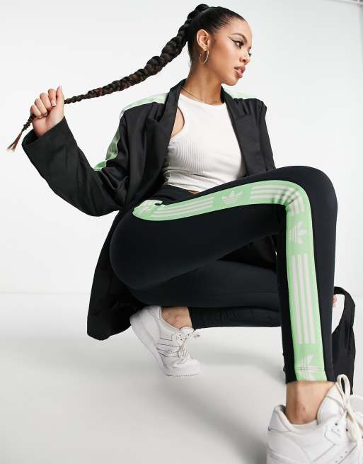 adidas Originals – Retro Sport – Czarne legginsy z taśmami