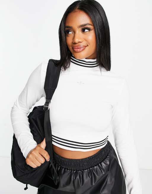 Adidas originals ryv taping cropped sweatshirt store in white