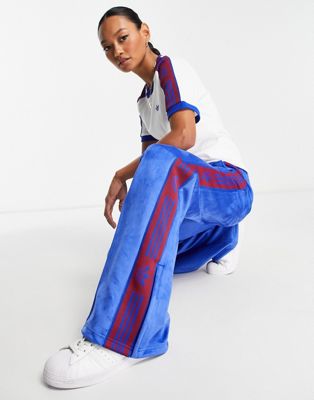 adidas Originals Retro Sport tape track pants in blue - ASOS Price Checker