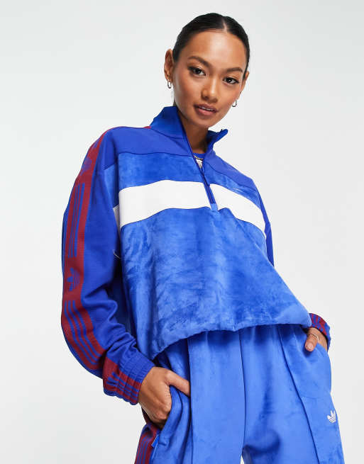 adidas Originals Retro Sport tape track top in blue