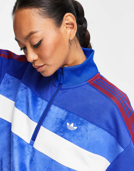 adidas Originals Retro Sport Trainingstop met bies in blauw ASOS