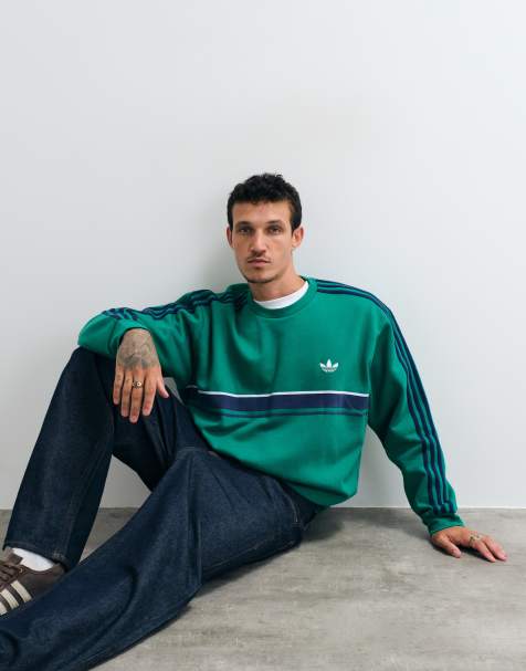 adidas Originals retro sweatshirt in green - view 1