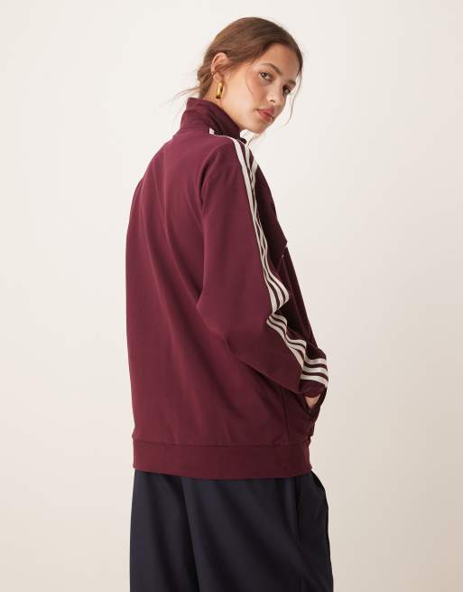 adidas Originals retro track jacket in burgundy