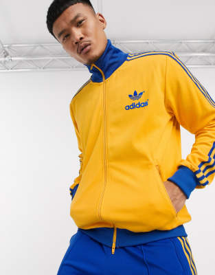 adidas blue and yellow tracksuit