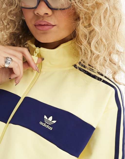 adidas Originals retro track jacket in yellow and navy