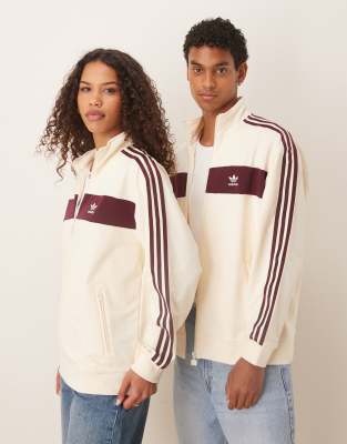 adidas Originals - Retro-Trainingsjacke in Creme-Weiß