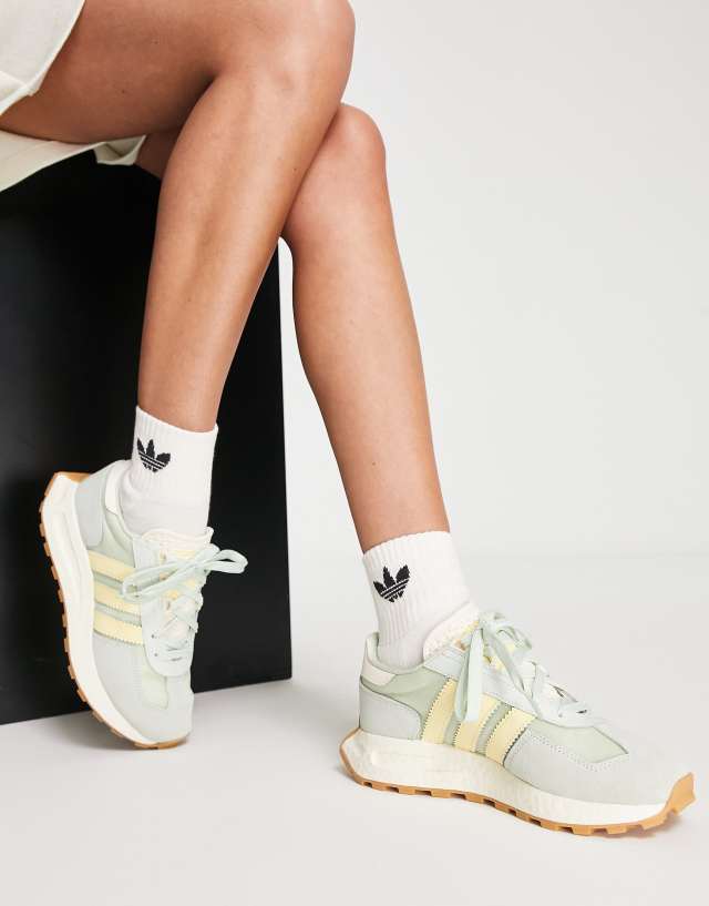 adidas Originals Retropy E5 sneakers in linen green and yellow