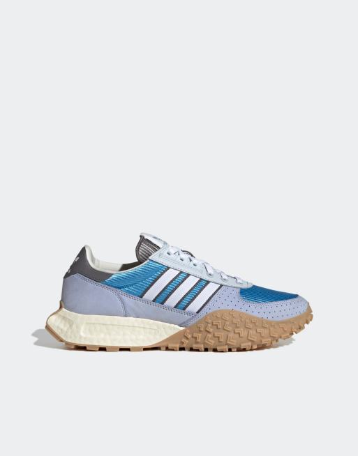 adidas Originals Retropy E5 trainers in blue and white