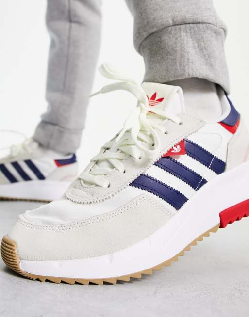 adidas Originals Retropy F2 Sneakers bianche e blu ASOS