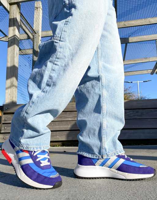 adidas Originals Retropy F2 sneakers in blue and red | ASOS