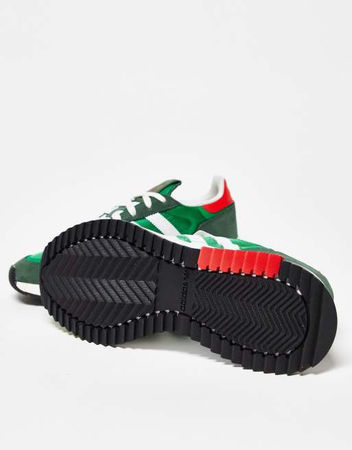 Adidas Retropy F2 Trainers Green/White/Red - 80s Casual Classics